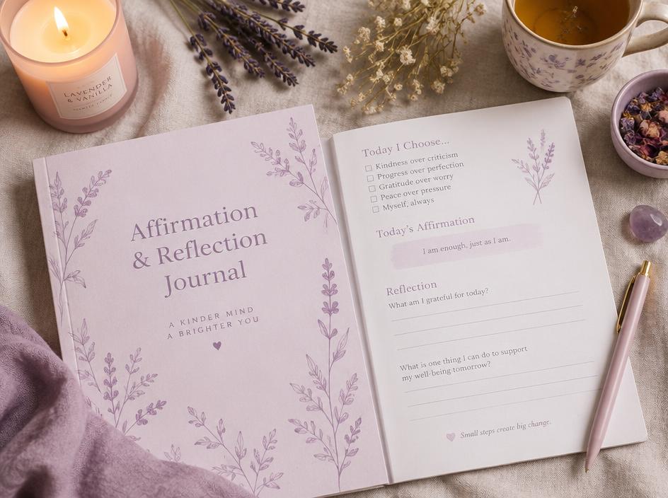 Illustration of affirmation & reflection pages