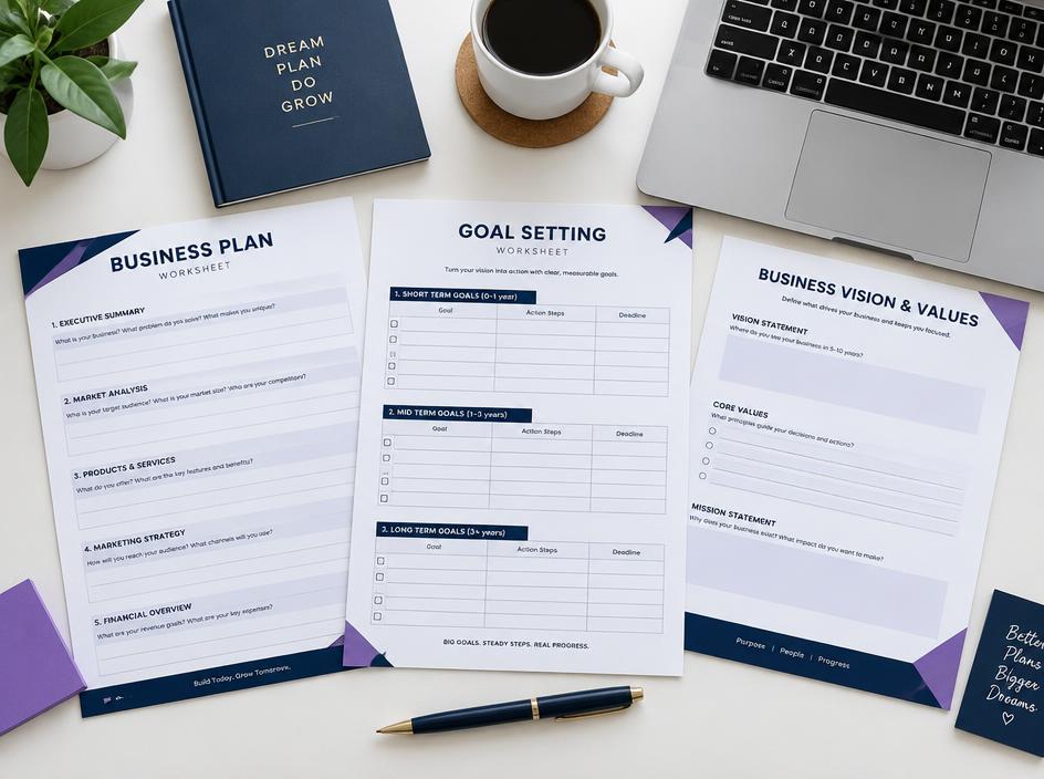 Illustration of business worksheets