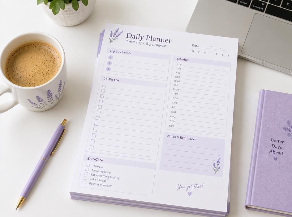 Illustration of printable planners